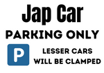 Jap Car Parking Sign - A3